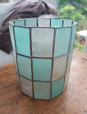 Pale Blue And Frosted Capiz Shell Light Shade • £14.99