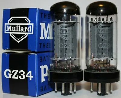 $132.95 • Buy Matched Pair Mullard GZ34 / 5AR4 Rectifier Tubes, Brand NEW In Box !