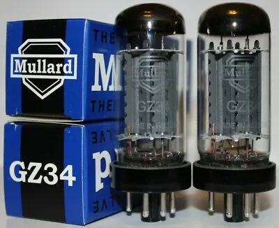 Matched Pair Mullard GZ34 / 5AR4 Rectifier Tubes Brand NEW In Box ! • $102.84