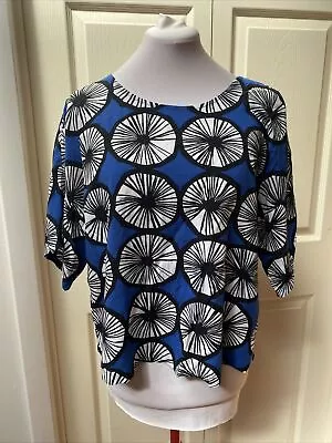 Marimekko For Target Womens Blouse Short Sleeve Blue Geometric Size M • $21