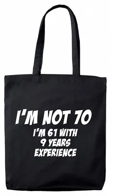 I'm Not 70 Tote Bag 70th Birthday Gifts Presents For Her Women Mum Wife Ladies • £5.99