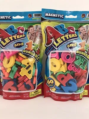 $14.99 • Buy New 2 Pack Magnetic ABC’s Letters & Numbers 120pcs Preschool Magnets Fridge Door
