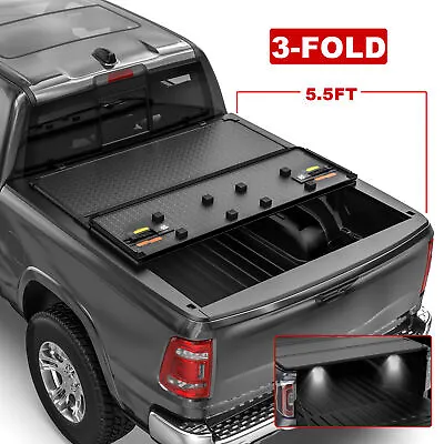 Tri-Fold  5.5FT Hard Truck Bed Tonneau Cover For 2009-2014 Ford F150 W/ Lamp • $379.89