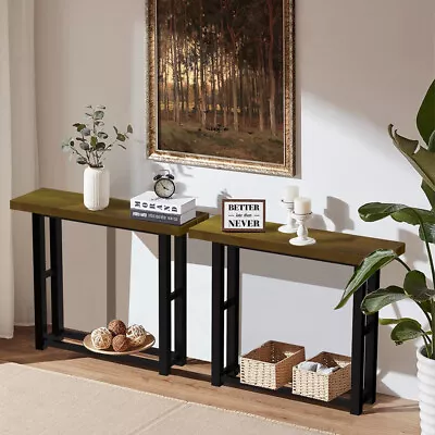 Console Table Wooden Side Hall Table Solid Shelf Vintage Retro Kitchen Furniture • £49.96