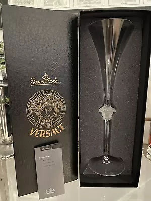 Versace Rosenthal Medusa Lumiere Champagne Flute Crystal - Clear - Original Box • $95