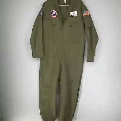 Top Gun Men Maverick Flight Suit Green Halloween Costume • $26.59