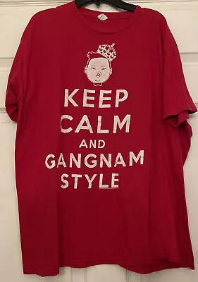 Keep Calm And Gangnam Style Shirt Men's Size XL Red Short Sleeve • $10.49