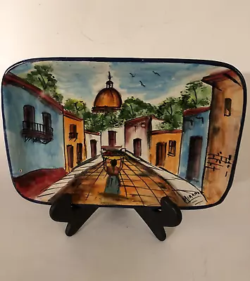 Talavera Mexican Pottery Hand Painted Plate Tray Decor 9.5  X 6.5  X 1  • $19.95