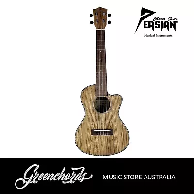 $125 • Buy Persian UKTC-ZEBRA Zebrawood 26 Inch Tenor Ukulele With Cutaway & Aquila Strings