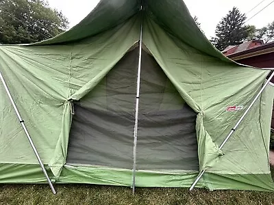 Vintage HUGE Coleman Oasis Tent 10' X 13' Canvas Cabin GREAT Condition 8470-732 • $675