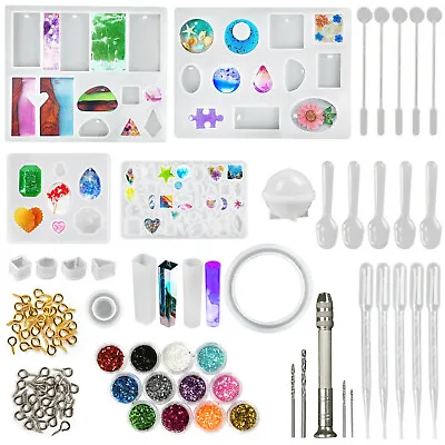 145pcs Resin Casting Silicone Molds Epoxy Spoon Kit Jewelry Making Pendant Craft • $11.88