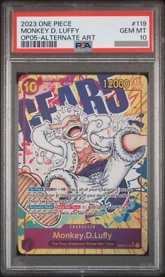 PSA 10 English One Piece Monkey D Luffy Awakening Of The New Era OP05-119 Alt • $149.99