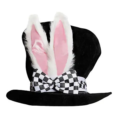 $13.33 • Buy Mad Hatter Tea Party Bunny Ears Top Hat For Men Cosplay Costume Velvet Cap