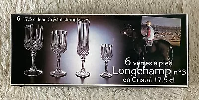 Another Cristal D'Arques Longchamp No 3 Set Of 6 Wine Glasses 17.5 Cl FREE P&P • £25