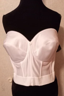 £27.07 • Buy NWT Dominique Noemi 42DD White Strapless Balconet Longline Bra Bustier Corset 