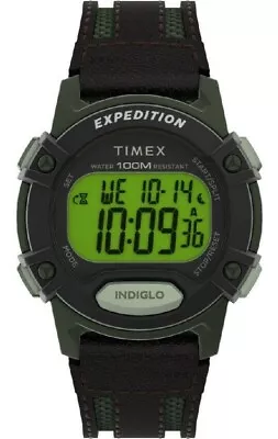 Timex TW4B24400 Men's  Expedition  Chronograph Leather Watch Alarm Indiglo • $40.60