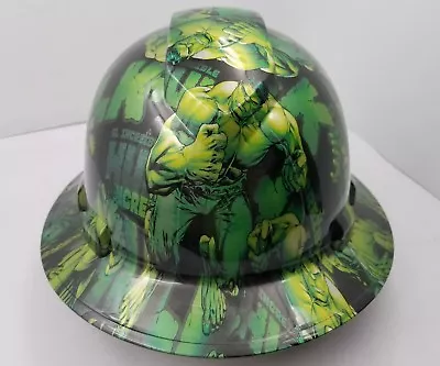 $51.99 • Buy Hard Hat FULL BRIM Custom Hydro Dipped , OSHA Approved GREEN HULK NEW KILLER
