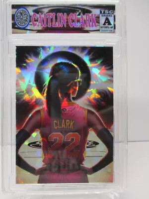 2024 Caitlin Clark Pink SP/99 Solar Eclipse Ice Refractor Sport-Toonz Zx3 Rc • $17.99