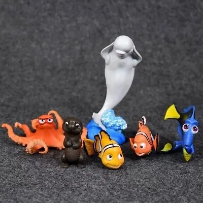 6pcs Finding Nemo Marlin Dory Otter Hank Decor Topper Cake Action Figures Toy • £12.69