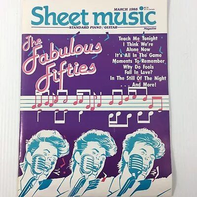 Vintage Sheet Music Magazine March 1988 The Fabulous Fifties Songbook • $9.05