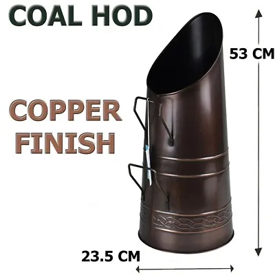 Heavy Duty 21'' Hod Coal Scuttle Copper Finish Fire Place Accessory • £23.99
