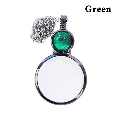 Crystal Magnifying Glass Chain Pendant Necklace Grandma Gift Mother's Day Gift • £4.40
