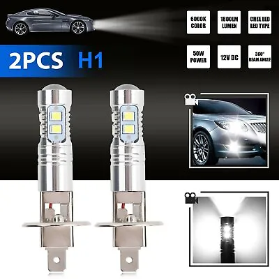 2Pcs Super Bright H1 LED Fog Driving Light Bulbs Conversion Kit DRL 6000K White • $8.98
