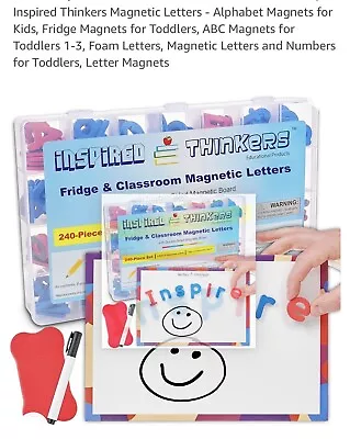 Inspired Thinkers Magnetic Letters - Alphabet Magnets For Kids Fridge Magnets • $13.49