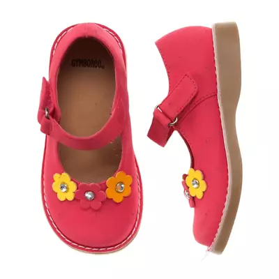 NEW Toddler Girl's Gymboree Fall For Autumn Pink Gem Flower Mary Jane Shoes 03 • $18.99