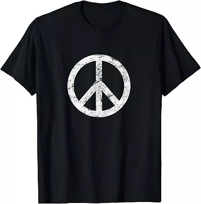 Distressed Hippie Peace Sign Cool Vintage Symbol Gift Unisex T-Shirt • $19.99