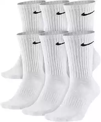 NIKE Dri-Fit Everyday Training 6-Pack Crew Socks Large (8-12) White • $21.49