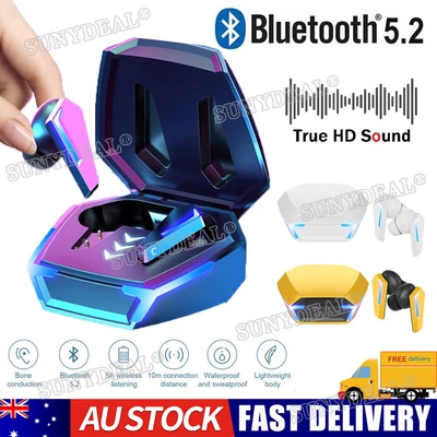 $21.64 • Buy TWS Gaming Wireless Bluetooth Earphones Headphones Sport Gym Earbuds Microphone
