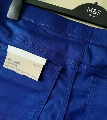 Ladies M&s Sizes 8 16 Or 20 Electric Blue Pull On Jeggings Jeans Leggings • £15.99