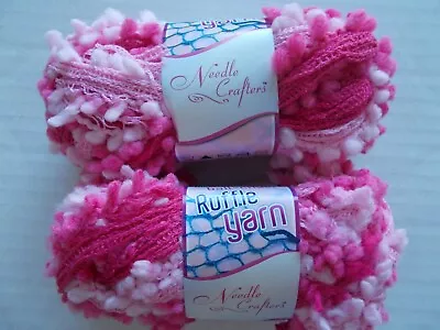 Needle Crafters Wide Mesh Ball Chain Ruffle Yarn Princess Lot Of 2 (1.75 Oz Ea • $14.99