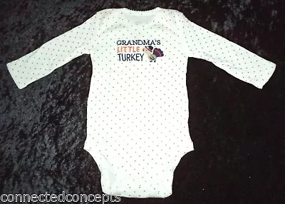 Carters Thanksgiving Grandma's Little Turkey Infant Girls Bodysuit (SZ 3 Months) • $8.99