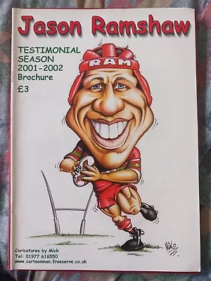 Jason Ramshaw - Testimonial Brochure - Keighley Cougars Rugby League Legend • £5