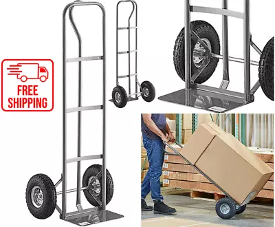 600 Lb. Convertible Hand Truck With 10  Pneumatic Wheels Utility Dolly Gray • $84.33