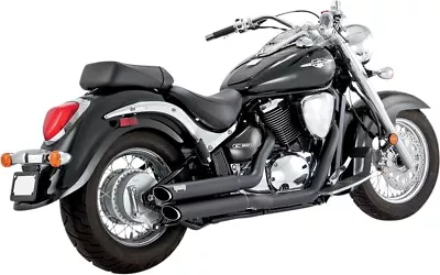 Vance & Hines Twin Slash Staggered Exhaust System Black 48293 • $799.99