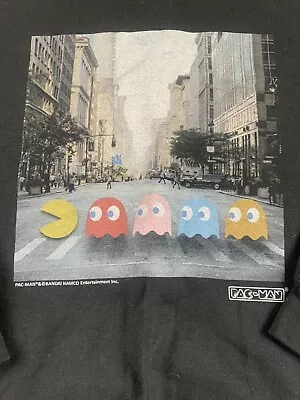 Pac Man Sweatshirt Adult Large Sweater Black Long Sleeve Pullover Shirt Mens L • $14.97