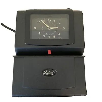 LATHAM  MANUAL TIME CLOCK Model 4100 With Key  Time Cards And Manual Working • $99.97