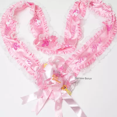 Baby Shower Mom To Be It's A Girl Sash Pink Bottle Ribbon With Corsage • $16.99