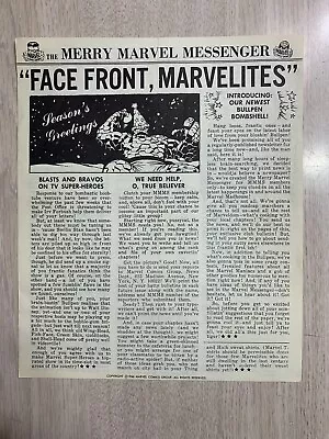 1966 Mmms Very Rare Merry Marvel Messenger Newsletter Club Update #3 Marvelmania • $150