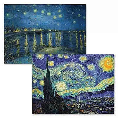 2 Pack - The Starry Night 1889 & Starry Night Over The Rhone By Vincent Van Gogh • $19.95