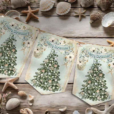 Coastal Nautical Christmas Bunting Decoration • £6.99