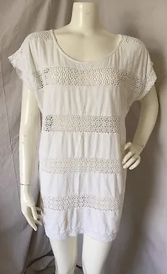 The Garden Collection By H&M White Cotton Crochet Tunic Shift Dress Sz S • $13.99