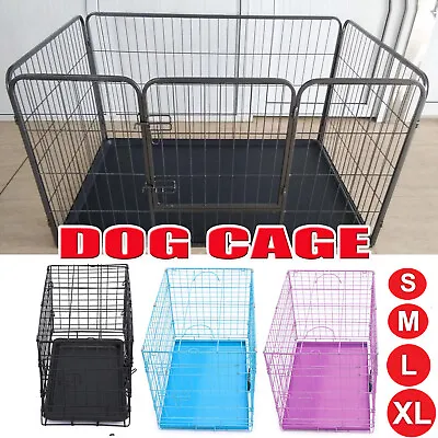 £25.70 • Buy Dog Cage Puppy Training Crate Pet Carrier - Small Medium Large Xl Folding Cages