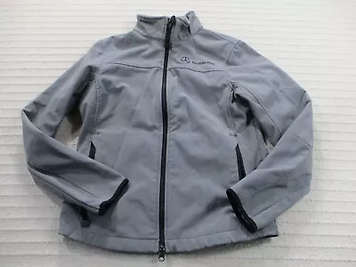 Mercedes Benz Womens Jacket Small Gray High Neck Zips Microfleece Port Authority • $29.99