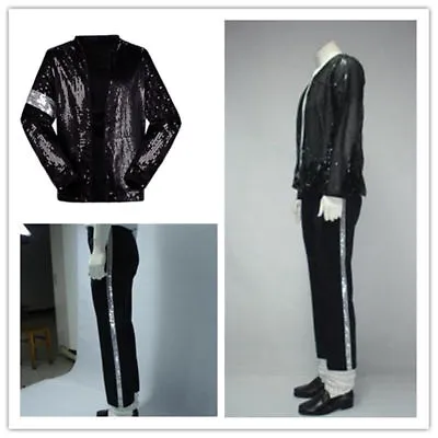 Michael Jackson Costumes Billie Jean MJ Full Set Outfits For Collection Gift  • $60.50