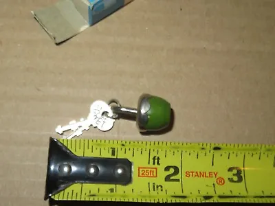 Vintage Miniature 1” Green Egret Iron Padlock With Keys NOS • $9.99