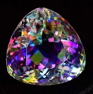 200 Ct+ Natural Large Mystic Topaz Trillion Faceted Cut Loose Certified Gemstone • $44.99